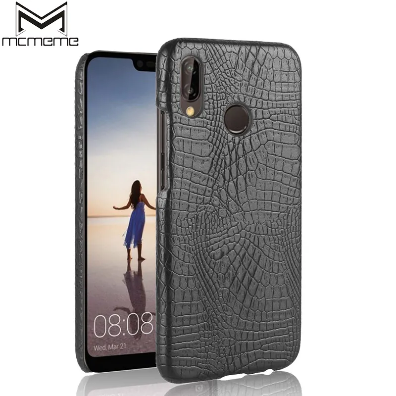 

MCMEME For Huawei P20 Lite Case Crocodile PU Leather Back Cover Hard Plastic PC Phone Case For Huawei Nova 3e For Huawei P20 Bag