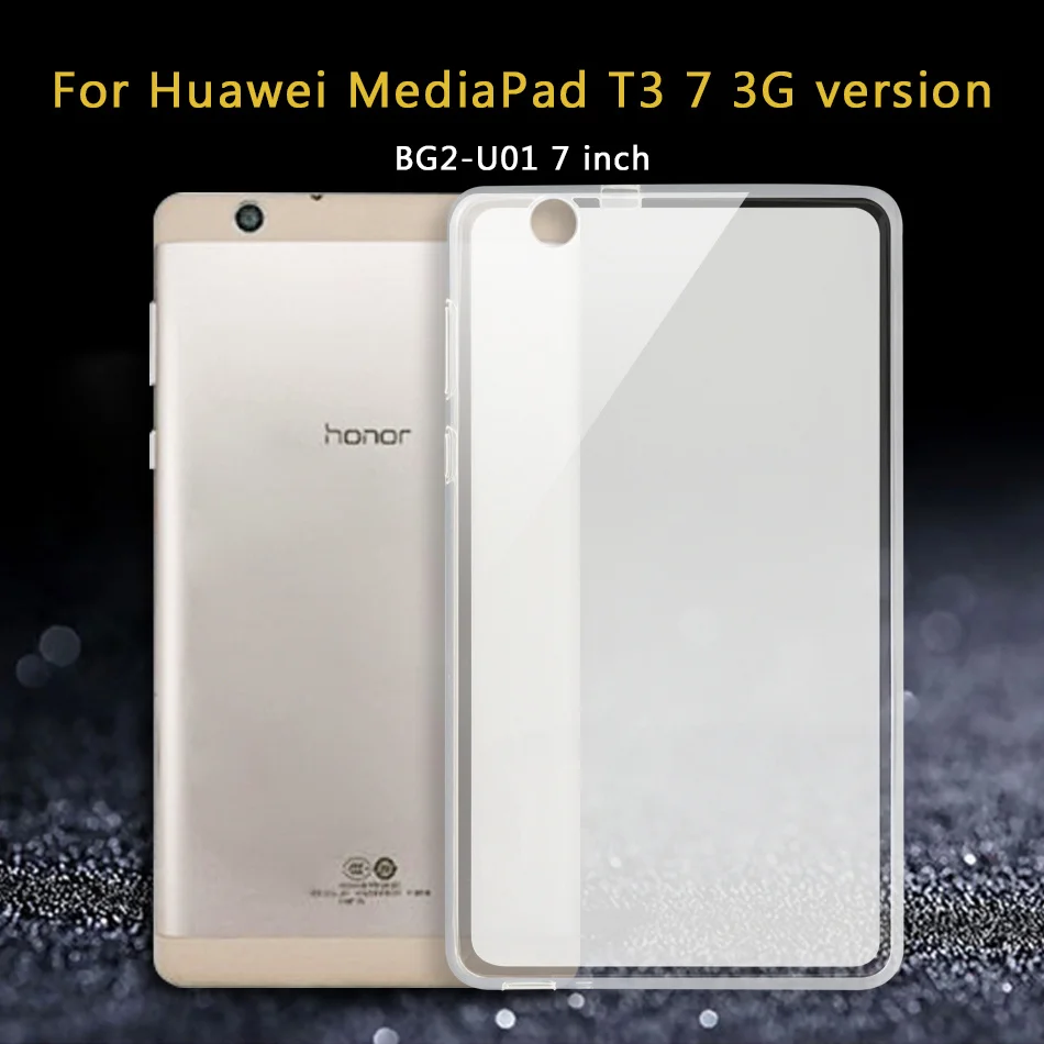 Силиконовый чехол для huawei MediaPad медиа T3 10 8 7 T1 T2 Pro X2 Honor планшет 2/5 Waterplay tab для игровой площадки 8,0 9,6 10,1 HDN-W09 - Цвет: T3-7.0 3G