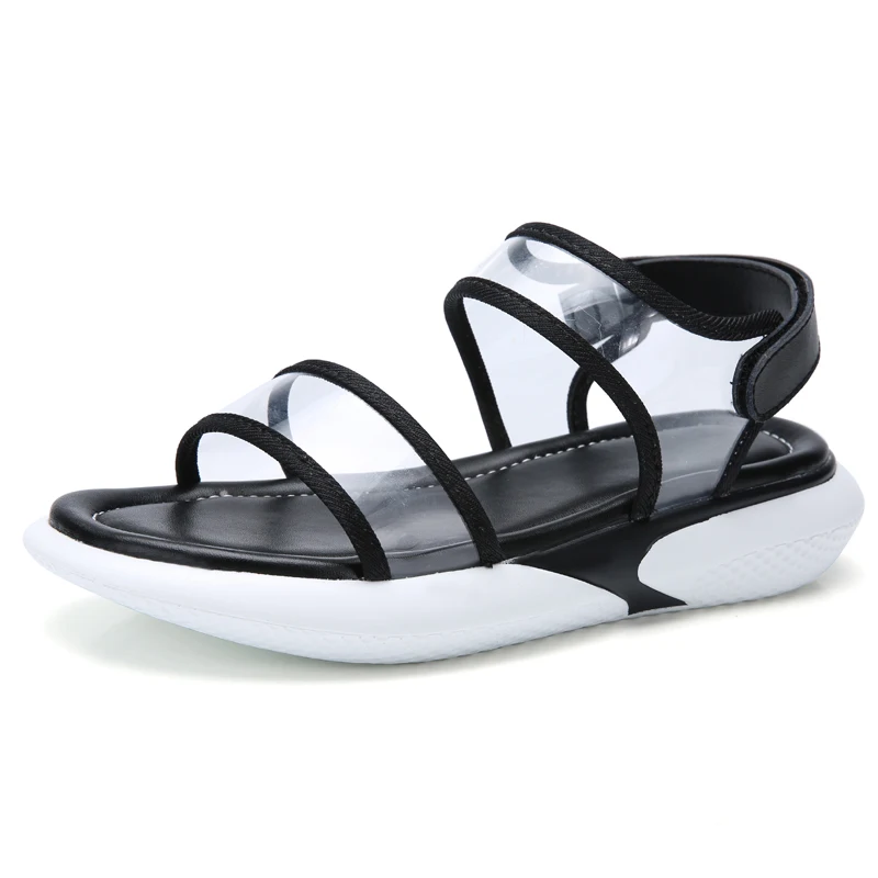 

2019 LEMAI Summer women sandals flat platform Sandals Jelly Shoes women wedge beach high heel white wedge sandals