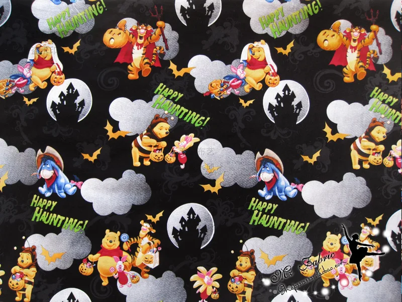 145x100cm winnie the pooh halloween cotton fabric for halloween decoration patchwork diy afck214china