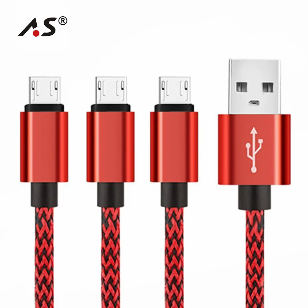 A.S Кабель Micro-USB 5V 2.4A нейлоновый плетеный кабель для быстрой зарядки передачи и USB