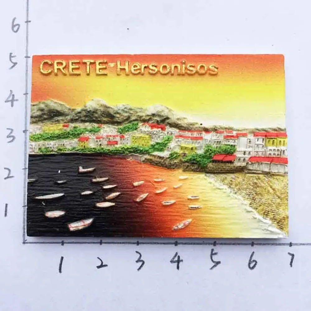 

Greece Grete Hersonissos Sunset Seascape Tourism Souvenir Magnet Fridge Magnets Refrigerator Magnet Home Decor Gift