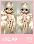 Blyth кукла Красочные волосы кудрявые волосы индивидуальные тело DIY обнаженные игрушки BJD может изменить макияж модные куклы 19 шарнирная игрушка для девочки