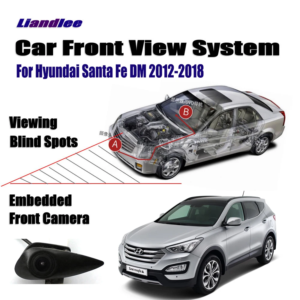 Авто камера для hyundai Santa Fe DM 2012- автомобиля вид спереди Логотип встроенный(не обратный задний парковочная камера