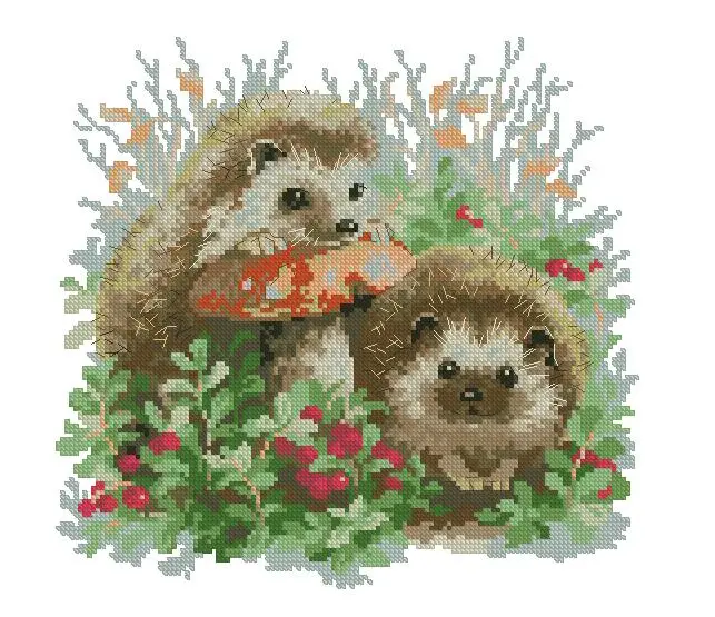 Gold Collection Lovely Counted Cross Stitch Kit Hedgehog Two Hedgehogs