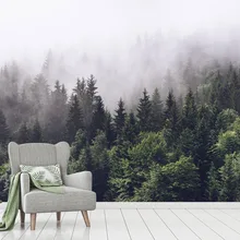 [Самоклеющиеся] 3D туман зеленый лес 6 Обои Настенная печать настенные наклейки