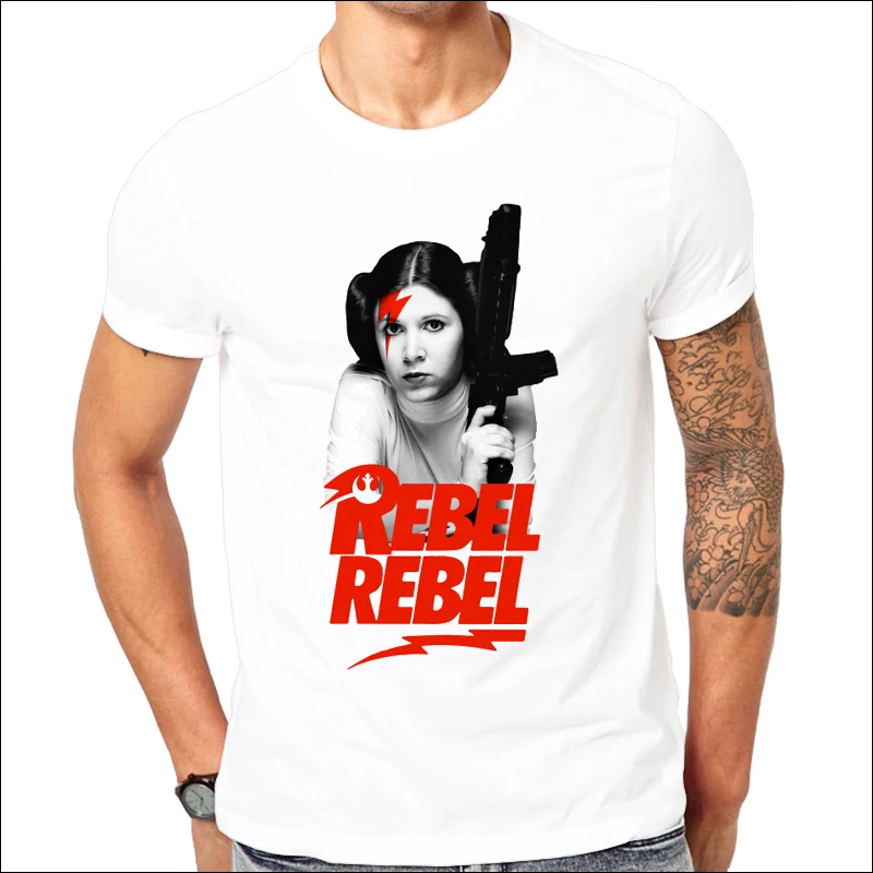 2018 Роман приятный дизайн печати принцесса Лея Rebel летняя футболка Cool Мужчины