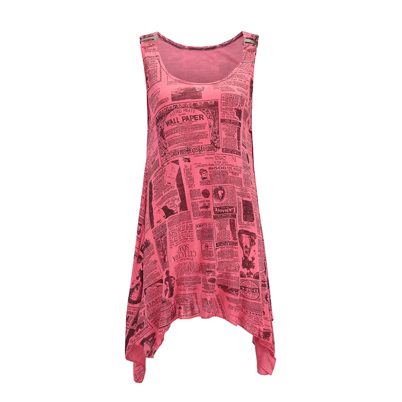 New Fashion Letter Newspaper Print Shirts Women Tee Tops 2018 Casual