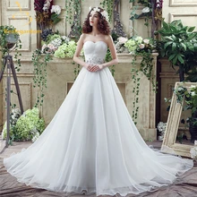 Bealegantom 2017 New Sweetheart Wedding Dresses With Organza Beaded Lace Up Bridal Gowns Robe De Mariage In Stock 2-14 QA828