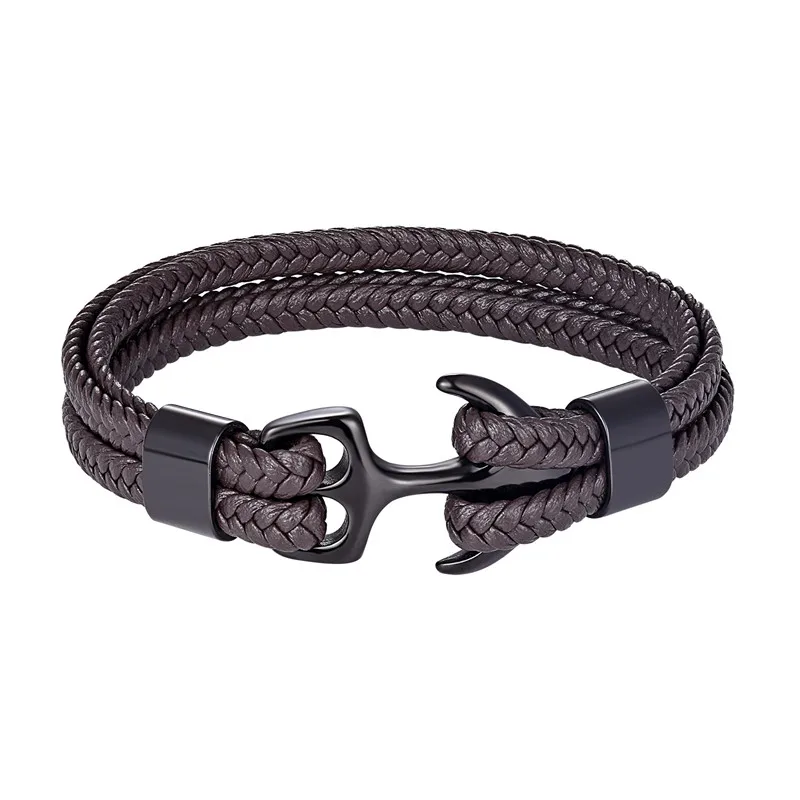 حار الأزياء مرساة أساور الرجال النساء سحر بحري بقاء حبل سلسلة سوار Paracord الذكور التفاف معدن الفولاذ المقاوم للصدأ هوك