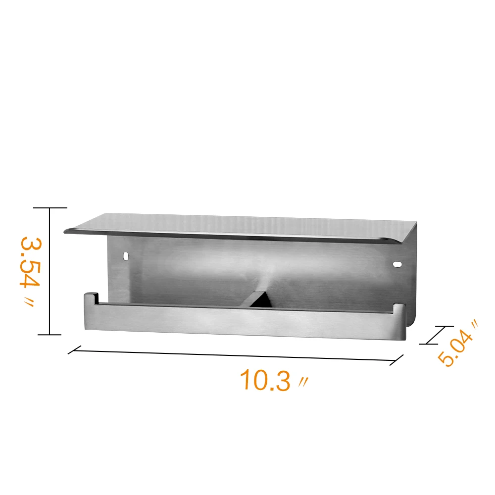 CRW двойной Туалет Бумага держатель рулона Нержавеющая сталь настенное крепление Туалетная бумага Бумага Полотенца держатель с полкой