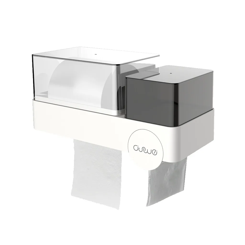 Держатель для бумажных полотенец, бумажное полотенце для ванной комнаты, настенный бумажный держатель для ванной и кухни, держатель для туалетной бумаги L0423 - Цвет: White