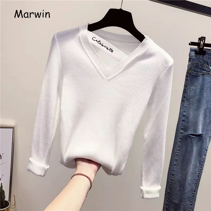 Marwin 2018 New Autumn Winter Women Casual Knitted O-Neck Full Pullovers Soft High Quality Solid Fashion Women Sweaters Marwin 2018 New Autumn Winter Women Casual Knitted O-Neck Full Pullovers Soft High Quality Solid Fashion Women Sweaters