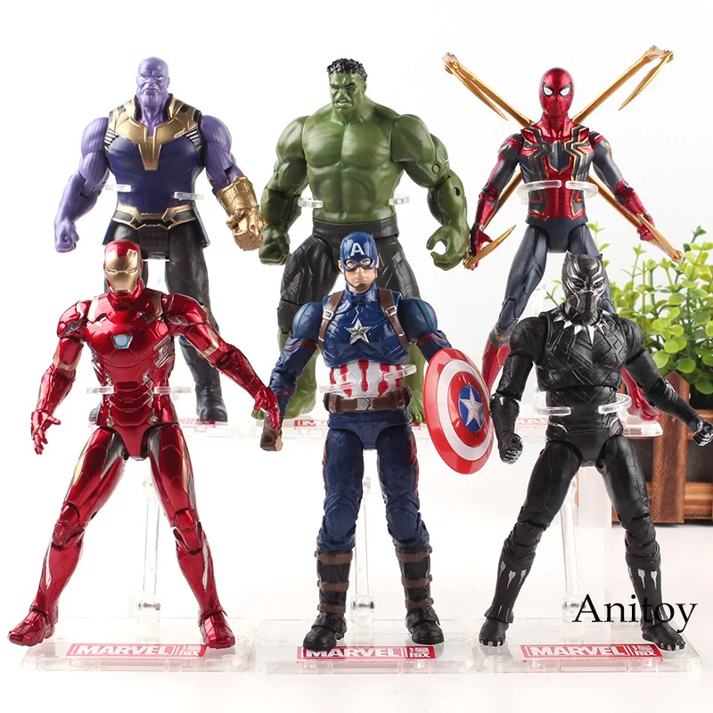

Avengers 3 Infinity War Marvel Legends Spiderman Panther Iron Man Captain America Thanos Action Figure Collection Toy