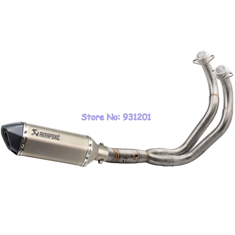 

For Yamaha MT07 FZ07 Tracer XSR700 Exhaust Full System Slip On Motorcycle Mid Front Tube Headers Akrapovic Muffler Escape Moto