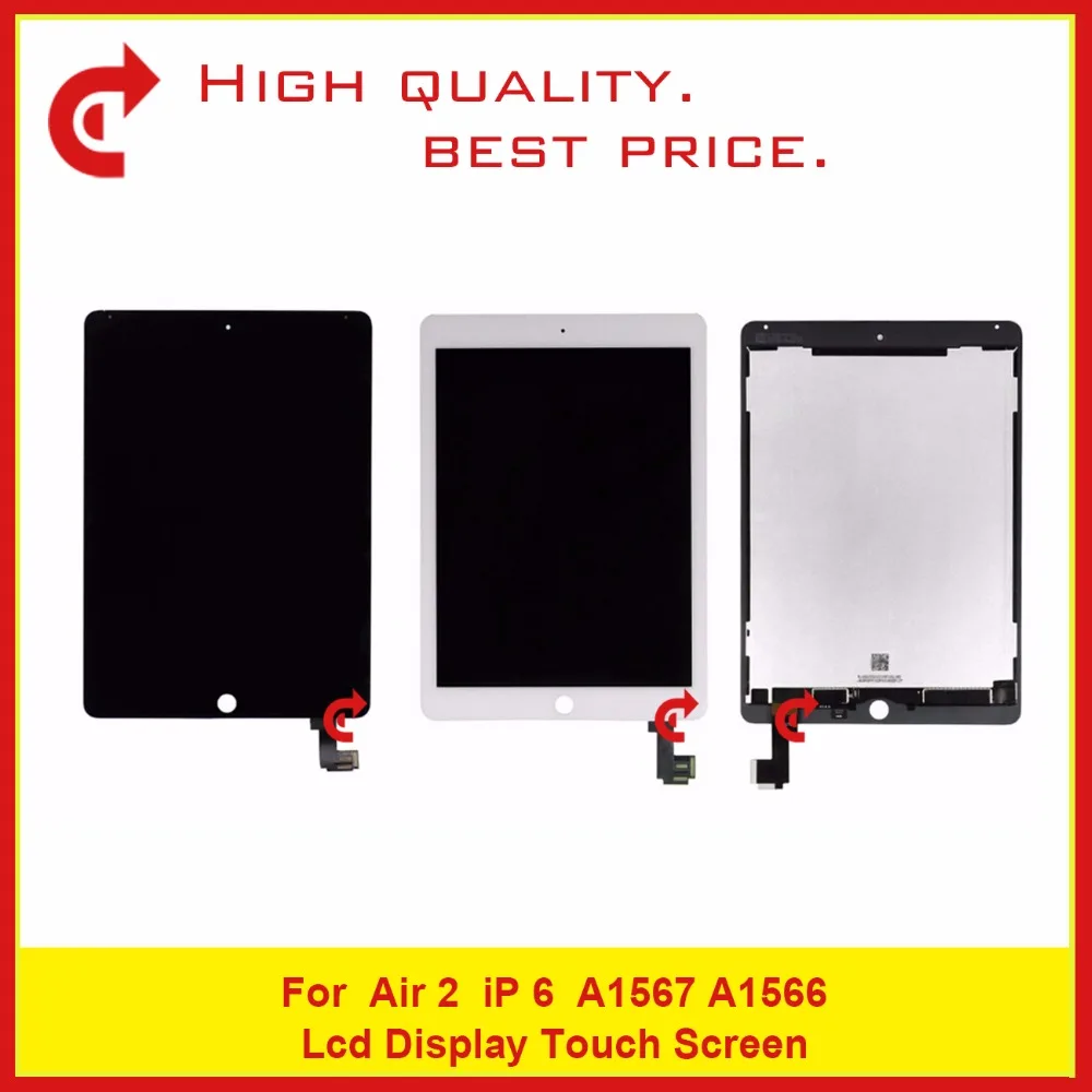 

5Pcs/Lot Free DHL 9.7" For iPad Air 2 For iPad 6 A1567 Full LCD Display With Touch Screen Digitizer Panel Glass Sensor Assembly