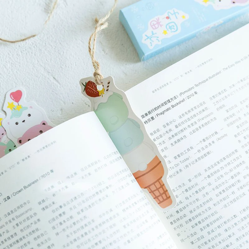 30 шт Симпатичные фруктовый лед бумажное мороженное закладки для книги Kawaii