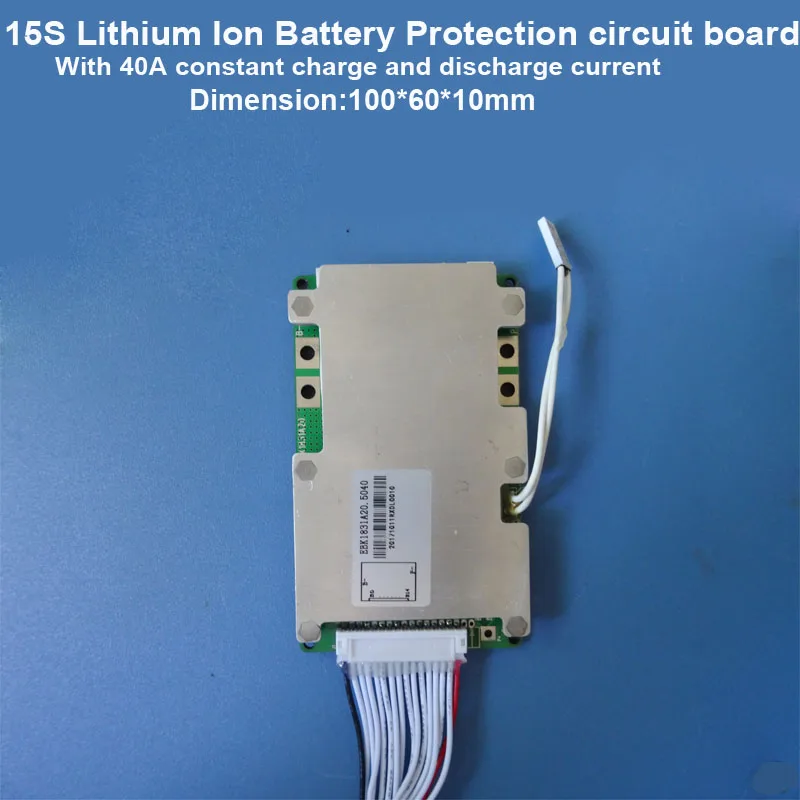 Литий ионный аккумулятор 15S BMS для аккумуляторов 63 в 18650 или Lipo PCB с 40A постоянная