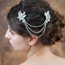 TOPQUEEN HP140 свадебная диадема гребни свадебные головные уборы Свадебные аксессуары для волос; свадебные аксессуары для свадебной прически расческа