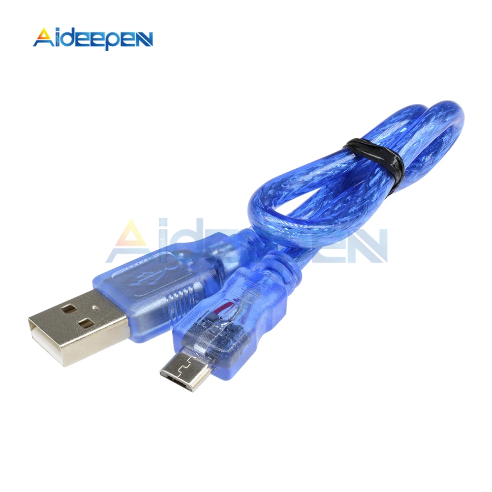 30 см USB 2,0 A папа к Micro USB 5 Pin Мужской кабель для зарядки данных шнур