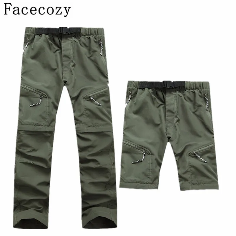 Facecozy Men Spring&Summer Outdoor Camping Quick-Drying Leisure Thin Pants Travel Active Removable Hiking Perspiration Trousers