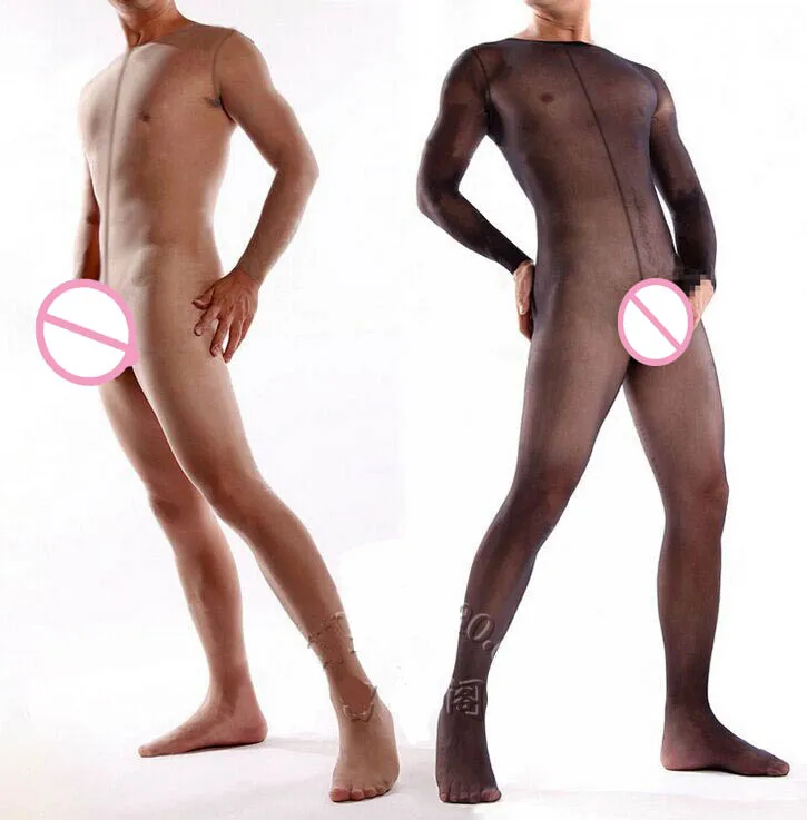 High-end Men's High Elastic soft thin Body Stockings sexy lingerie Male Dance long sleeve Teddies & Bodysuits 5 Color