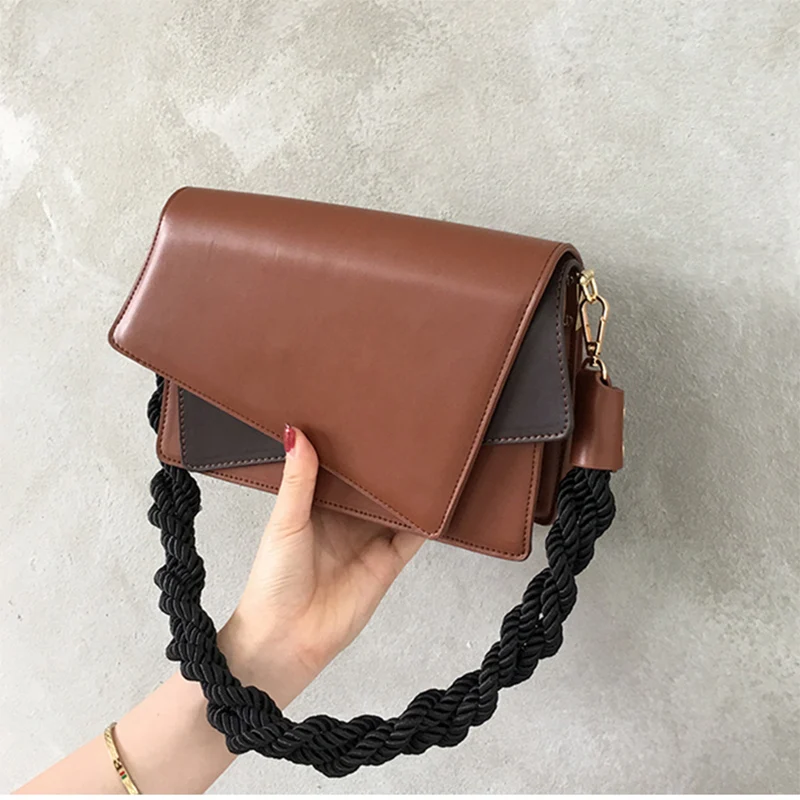 Необычная сумка через плечо из ПУ для женщин Плетеный ремень роскошные сумки дизайнер известный бренд Bolsa Feminina сумка через плечо