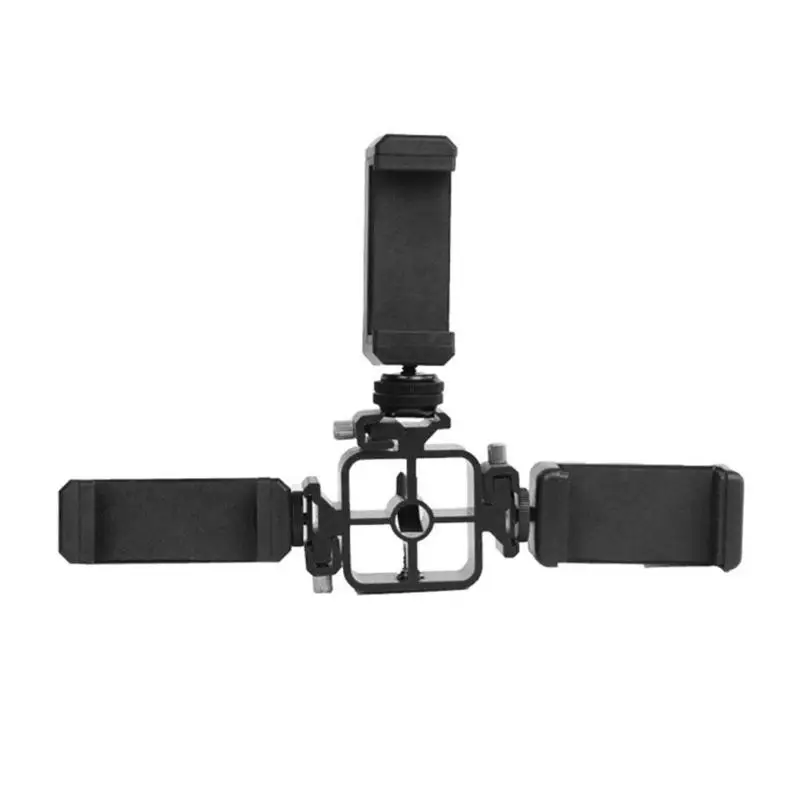 

360 Degree Adjustable Smartphone Cell Support Clip Phone Stand Bracket Rack Tripod 3 Position Phone Holder for Broadcasting