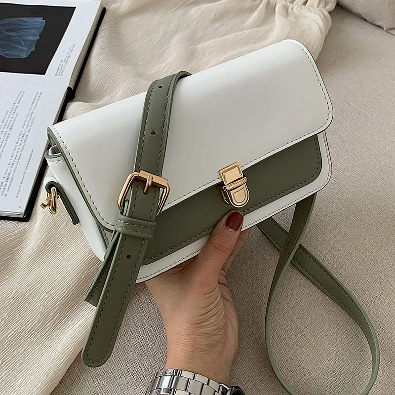 

Designer Mini Contrast Color Crossbody Bags For Women pu Leather Summer Messenger Shoulder Bag Female Travel Handbags and Purses
