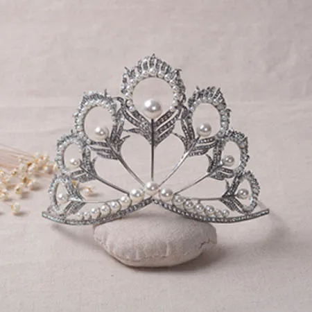 Мисс Вселенная Корона nova princesa Диана coroa де cristal e perola де cabelo Acessórios de casamento e тиара mikimoto Корона - Окраска металла: Silver