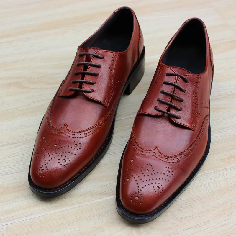 SKP114 Custom Made Goodyear 100% Genuine Leather Handmade Oxfords Shoes, Men's Handcraft Dress Formal Shoes Large/Plus Size