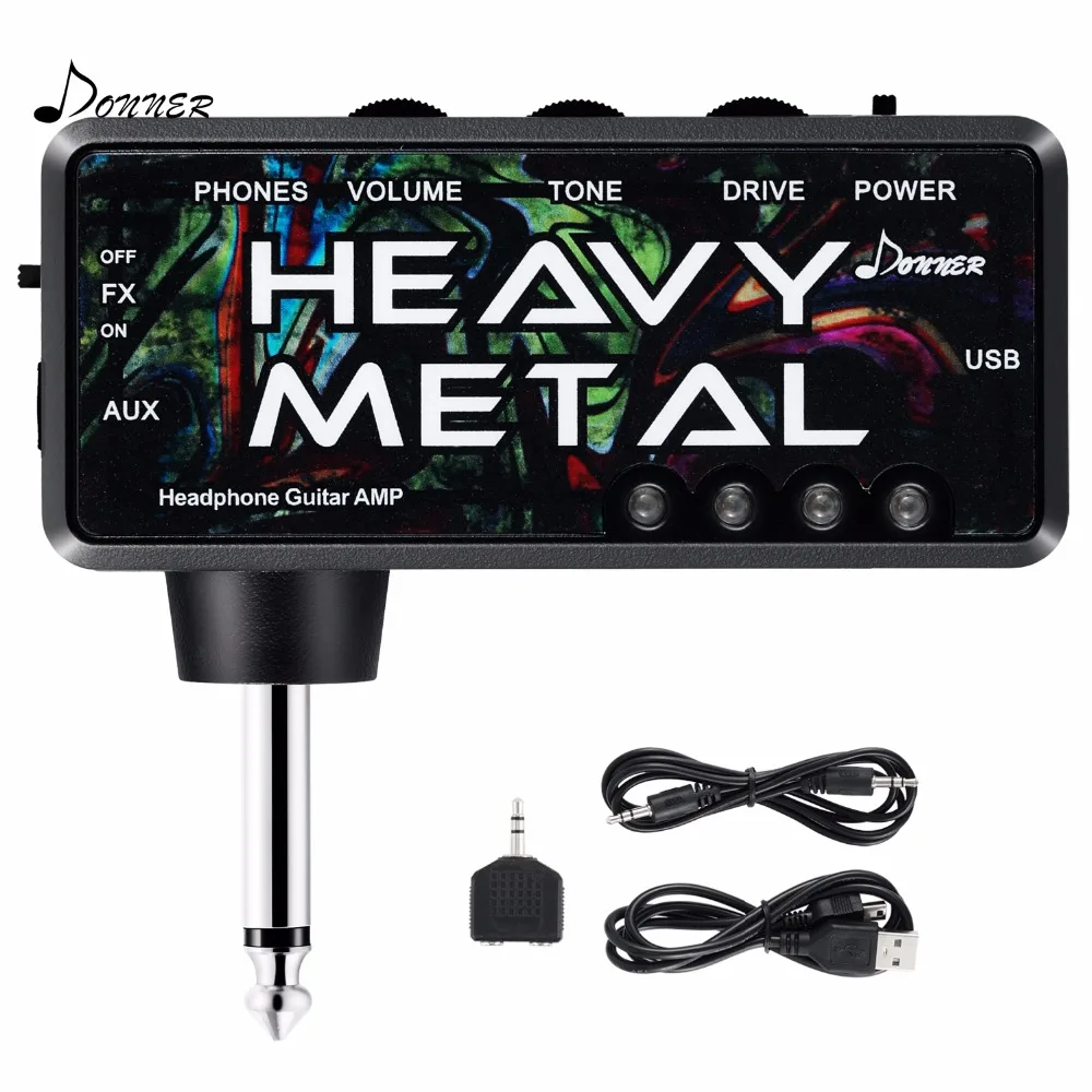 

Donner Heavy Metal Guitar Headphone AMP Rechargeable Amplifier Protable Mini Electric Guitar Plug Amp Parts Accessories