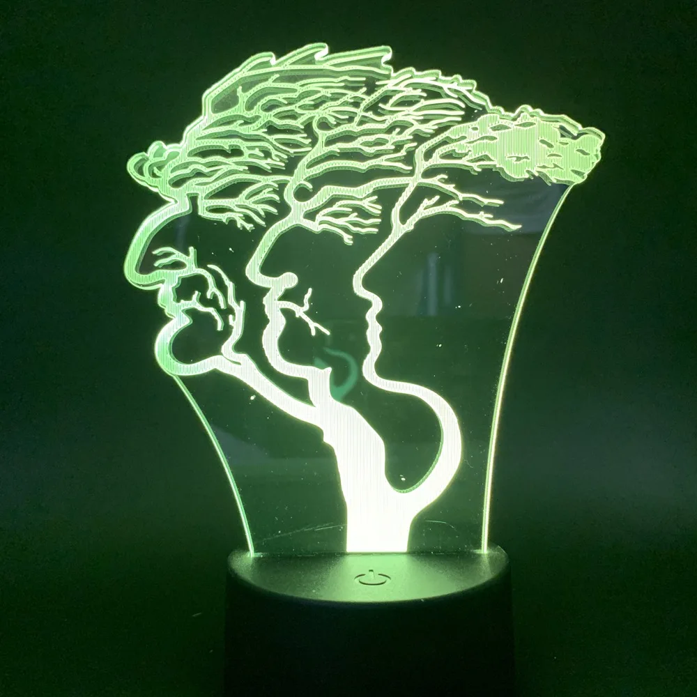 

Led Night Light 3d Illusion Art Tree Face Color Changing Remote Controller Acrylic Crafts Usb Battery Powered Nightlight Lamp 3d