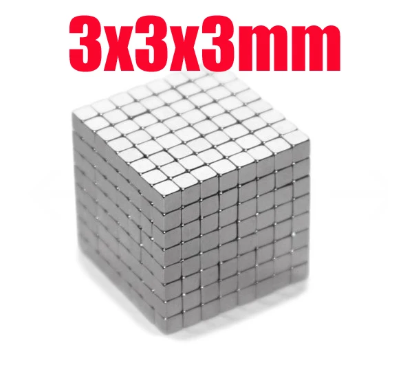 

1000 pcs Strong Block Cube 3 mm x 3 mm x 3 mm Rare Earth Neodymium magnets