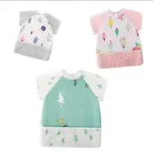 Регулируемые Мультяшные детские нагрудники, фартук с короткими рукавами, водонепроницаемые Слюнявчики, летние Слюнявчики для мальчиков и девочек 0-3 лет, bavoir