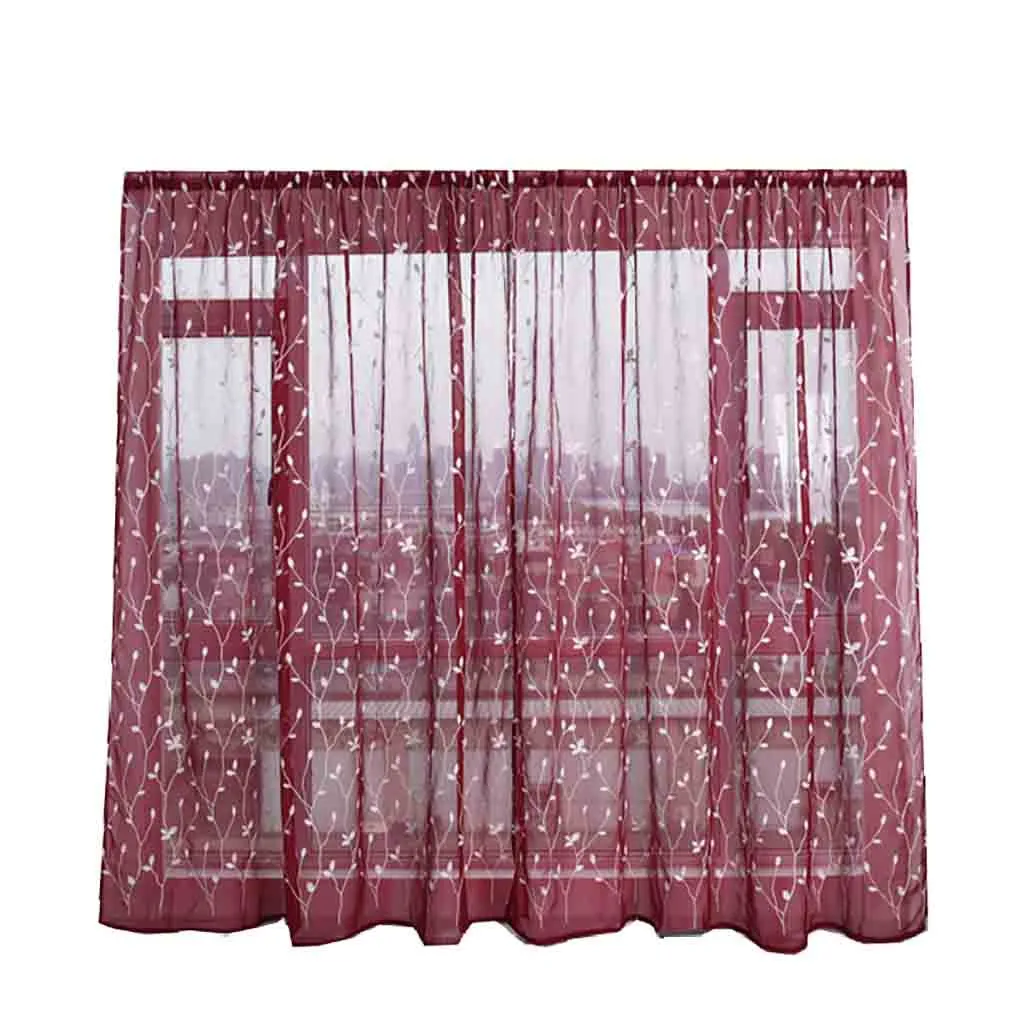 Листья шторы тюль обработки окна тюль с драпировкой подзор 2 панели ткань Rideaux Pour le салонные шторы для гостиной комнатные занавески