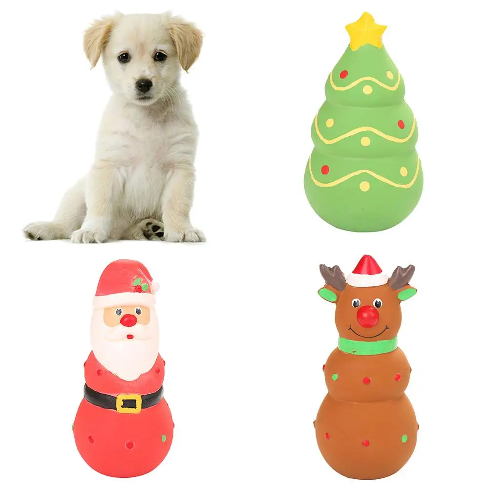 

Pet Products Christmas Tree Santa Reindeer Latex Squeaker Toy Pet Dog Puppy Chewing Teeth Cleaning Toy Funny Cute Sound Toy