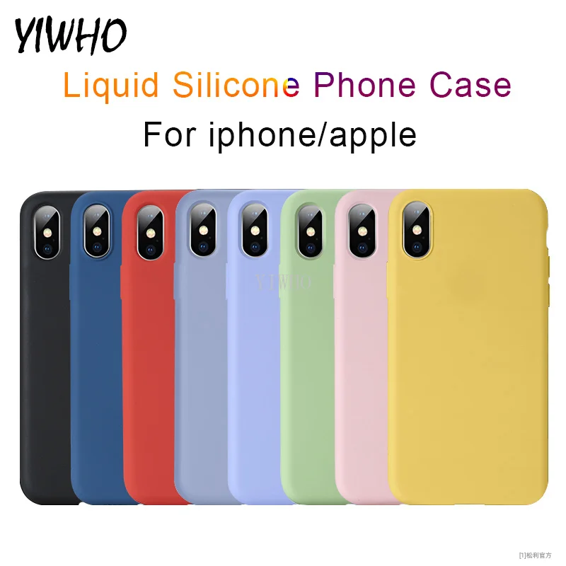 

For Apple Iphone XS Max XR X Case Soft Liquid Silicone Slim Skin Protective Back Cover Case for Iphone 6 6S 7 8 Plus Phone Shell