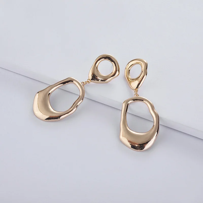 

Fashion Jewelry Irregular Shape Metal Statement Earrings Geometric Unique design Drop Dangle Earring for Women