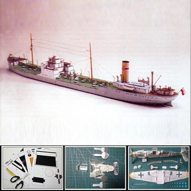 Free shipment Paper Model Ship Polish tanker KARPATY 1400 scale 33cm
