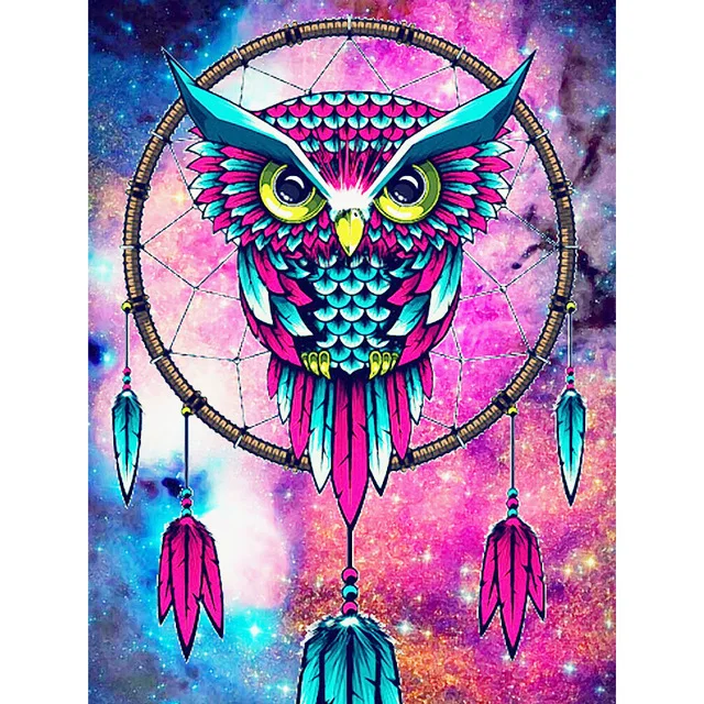 

NEW 5D diamond painting cross stitch Home Decor DIY dimond mosaic embroidery picture of Dreamcatcher and Owl pasted handwork
