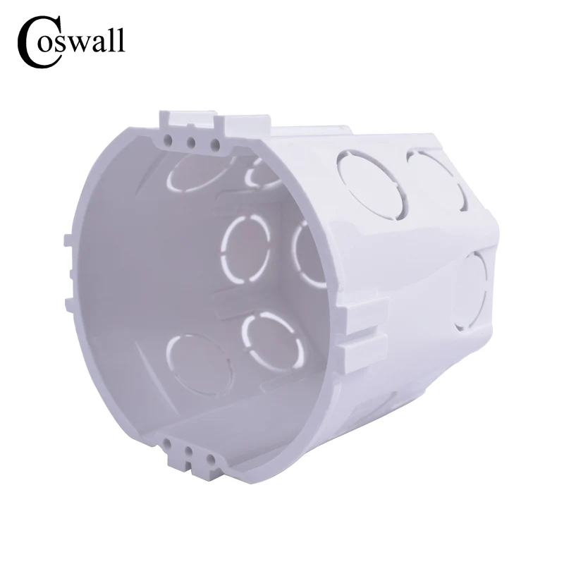 Coswall стандарт ЕС, Настенный Круглый монтажный ящик, внутренняя кассета, проводка, белая задняя коробка для выключателя и розетки ЕС - изображение