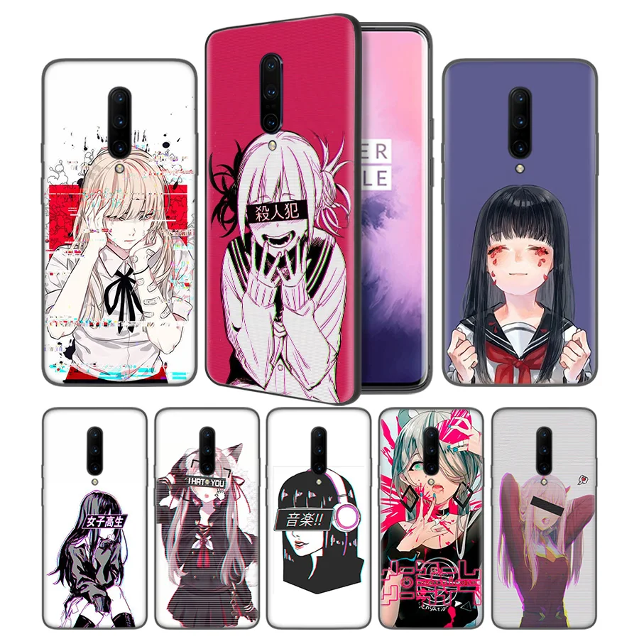 

Sad Japanese Anime Aesthetic Soft Black Silicone Case Cover for OnePlus 6 6T 7 7T Pro 5G Ultra-thin TPU Phone Back Protective