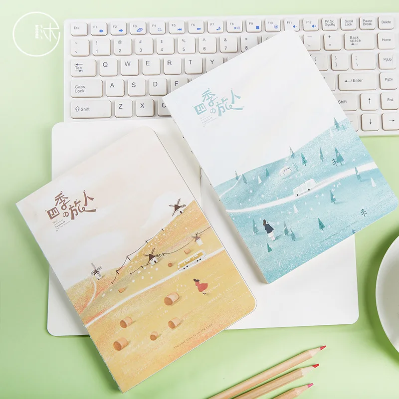 

4 Typle Simple Handbook Barebook Creative Handbook Fresh Hand-painted Notebook