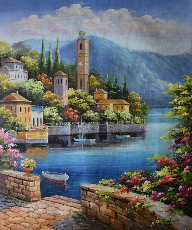 HandPainted European style Oil Painting On Canvas Mediterranean Sea