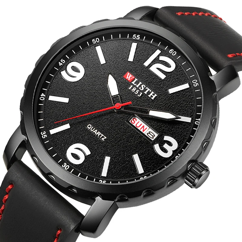 

2019 New Relogio masculino watches men Fashion Sport Alloy Case Leather Band watch Quartz Business Wristwatch reloj hombre