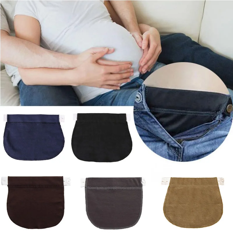 Mother Loose Pants Belt Maternity Pregnancy Waistband Belt Soft Adjustable Elastic Pants Lengthening Waist Extenders Button