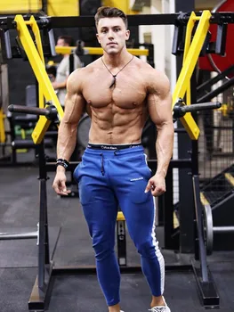 

2019 Spring New Men Slim Sweatpants Gyms Fitness Bodybuilding Trousers Man Jogger Workout Casual Fashion Pant Brand Pencil Pants