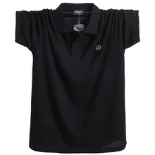 Плюс Размер 6X Мужская рубашка поло 95% хлопок свободная умная Повседневная рубашка буквы сплошной цвет короткий рукав поло; YA239