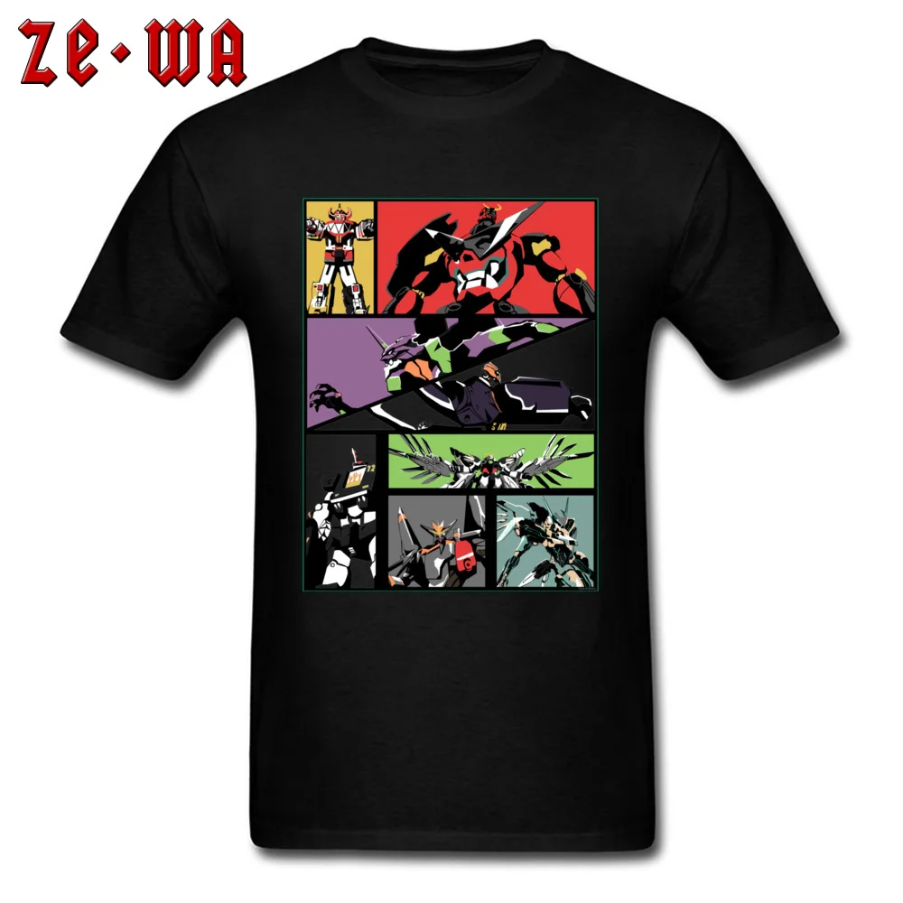 Super Robots 4294 Pure Cotton Tops T Shirt for Men Party Top T-shirts Europe Newest Crew Neck T-Shirt Short Sleeve Super Robots 4294 black